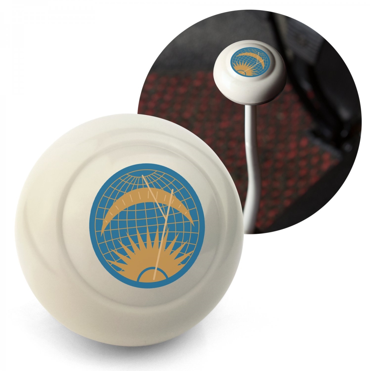 788336 Sun & Moon Ivory Gear Shift Knob M12 & M7 Volkswagen Bus Beetle Ghia Thing Split Oval -  KaferLab