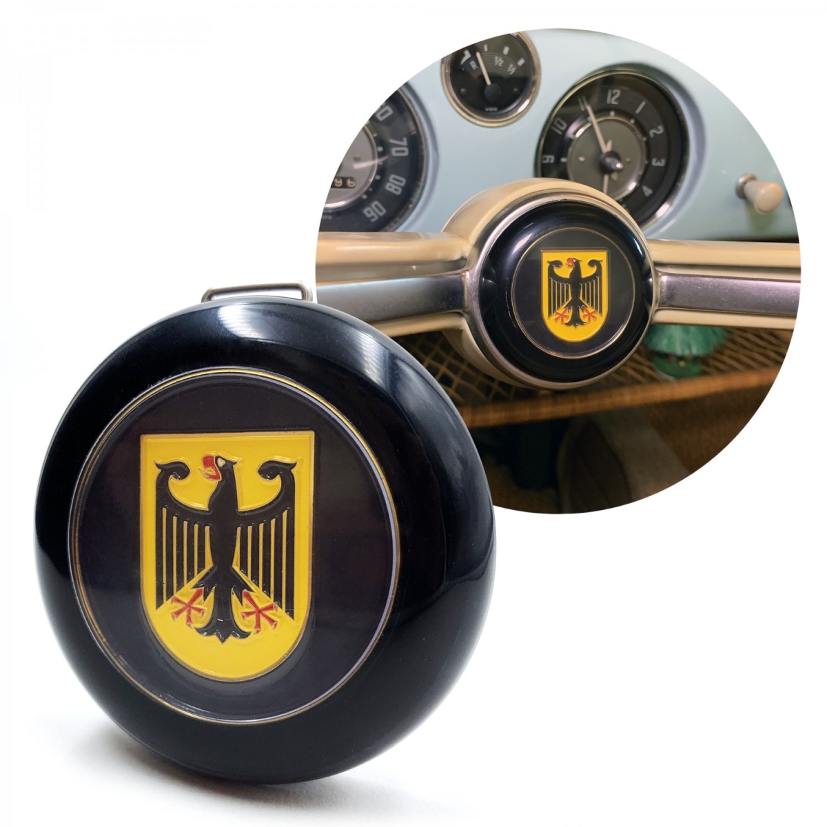 VW Steering Wheel Deutschland Horn Button for 1962-71 Beetle Ghia Type 3