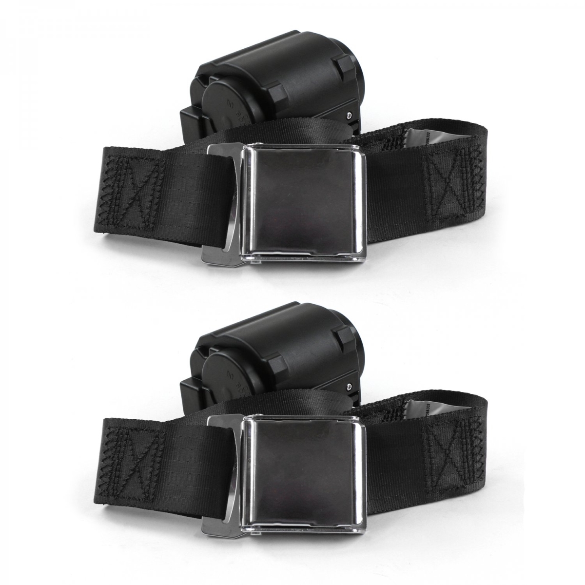 VW Type 3 Squareback Airplane 2 Point Black Retractable Bucket Seat Belt Kit - 2 Belts