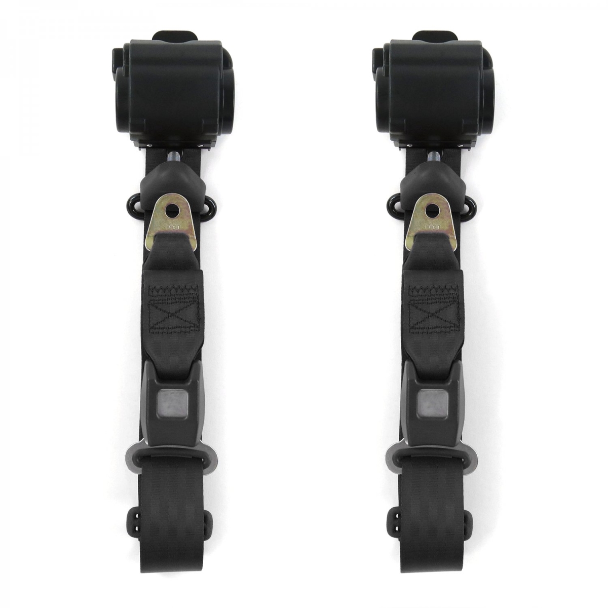 Chevy FS Blazer 1973-1991 Standard 3 Point Black Retractable Bucket Seat Belt Kit - 2 Belts