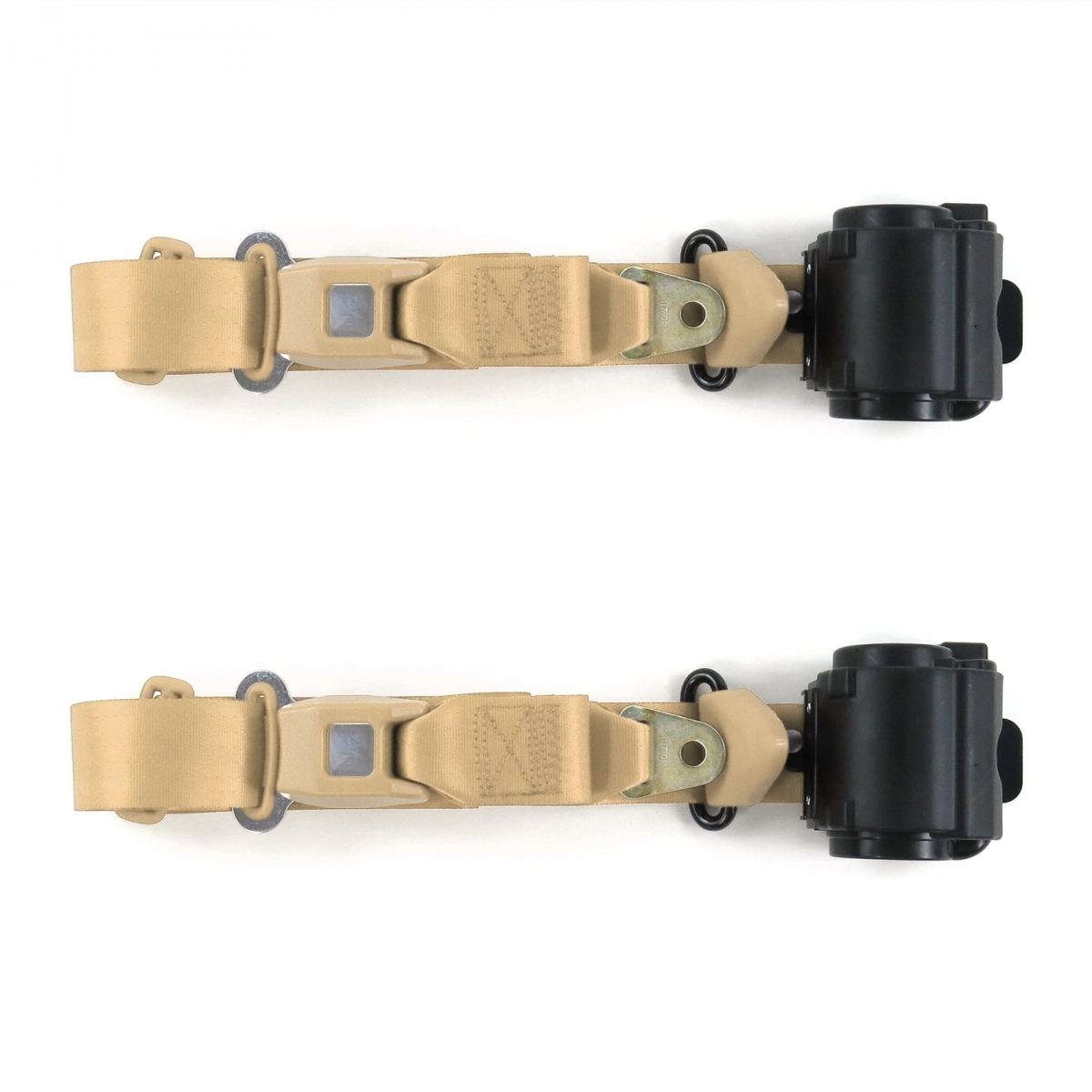 Ford 1941-1948 Standard 3 Point Tan Retractable Bucket Seat Belt Kit - 2 Belts