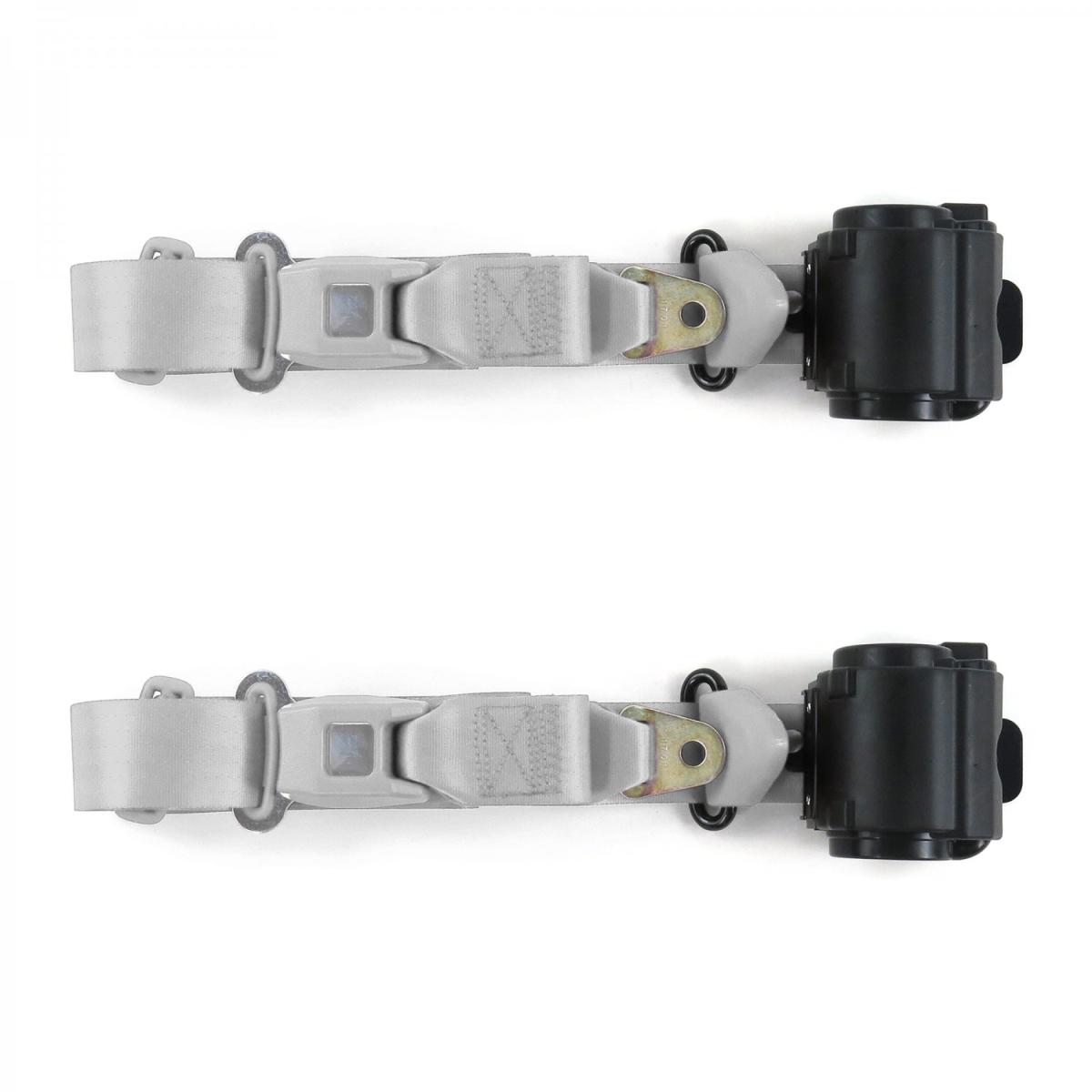 Jeep Comanche 1985-1992 Standard 3 Point Gray & Grey Retractable Bucket Seat Belt Kit - 2 Belts