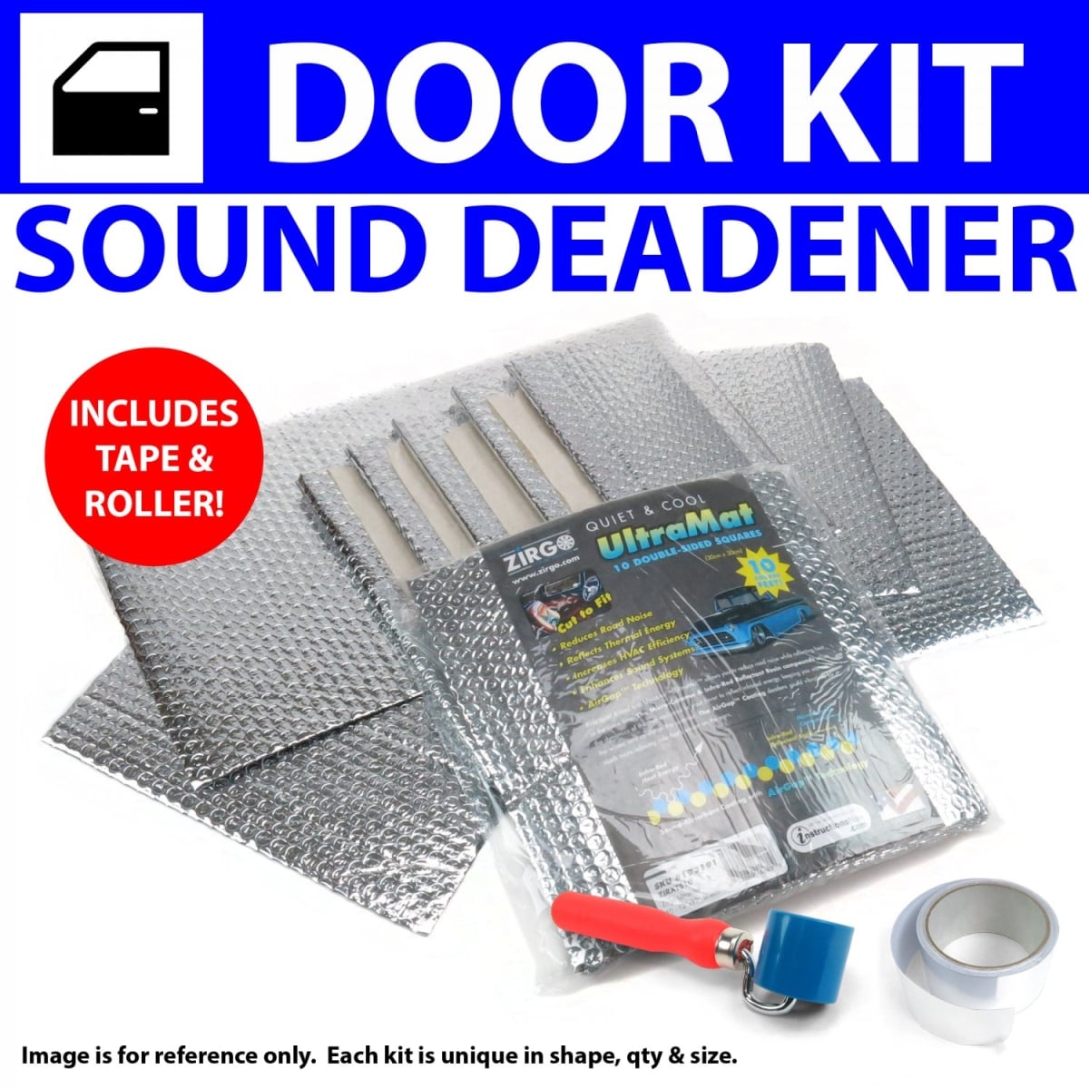 Heat & Sound Deadener for Triumph TR7, 8 1975-1982 4 Door Kit Plus Tape, Roller 19782CM2