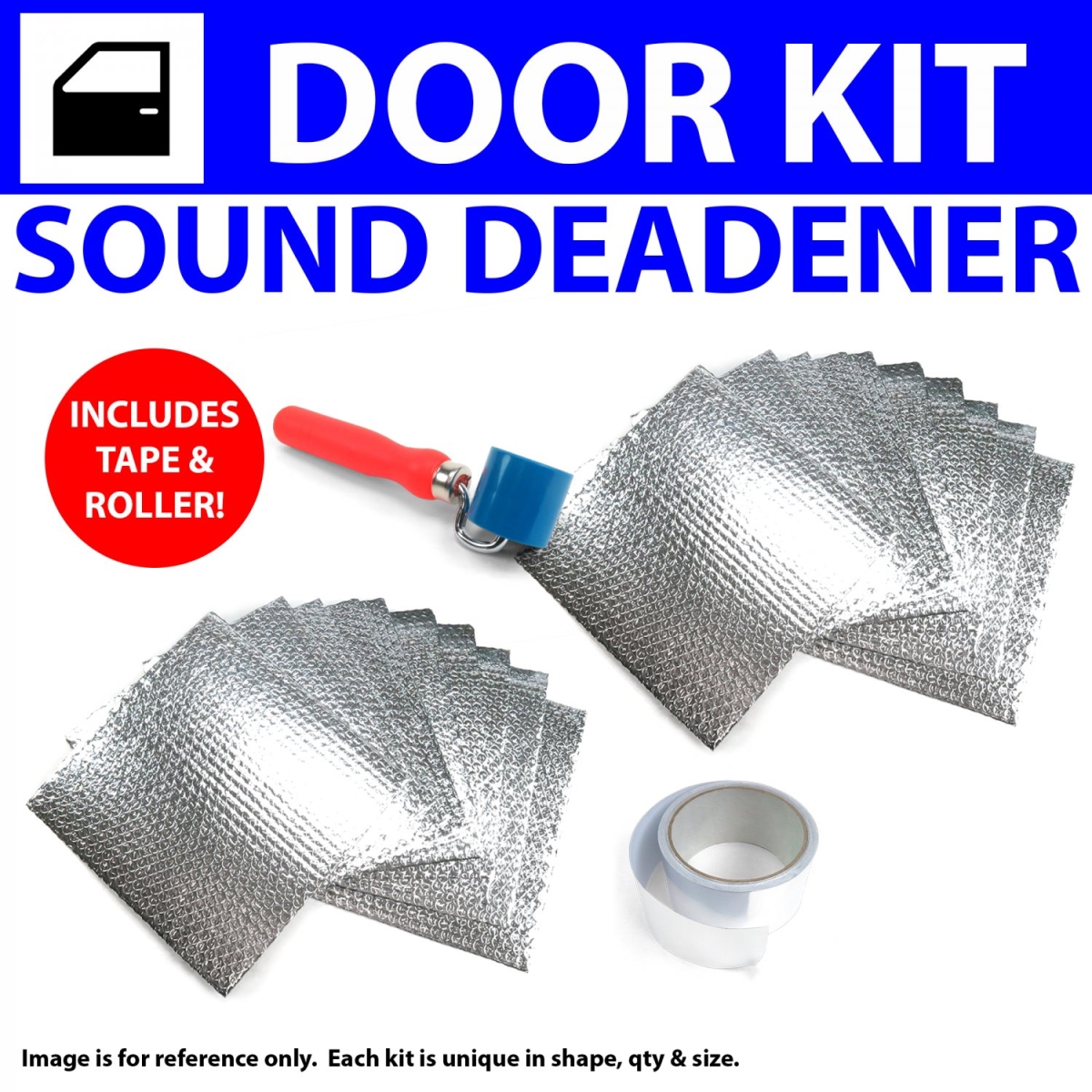 Heat & Sound Deadener for Ford Truck 1999-1914 F250 Plus 4 Door Kit Plus Tape, Roller 22518CM2