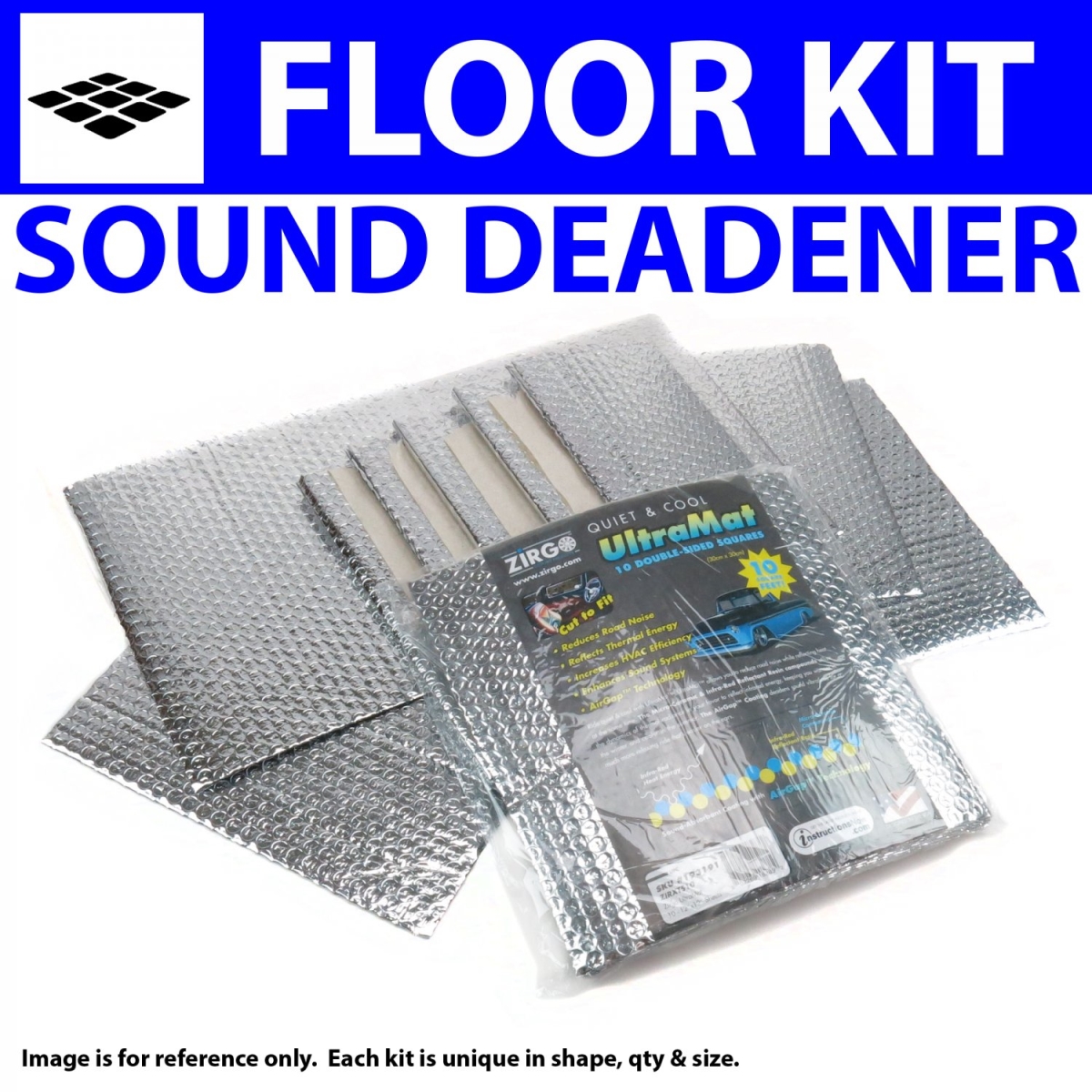 Heat & Sound Deadener for VW Karmann Ghia Floor Kit 27135CM2