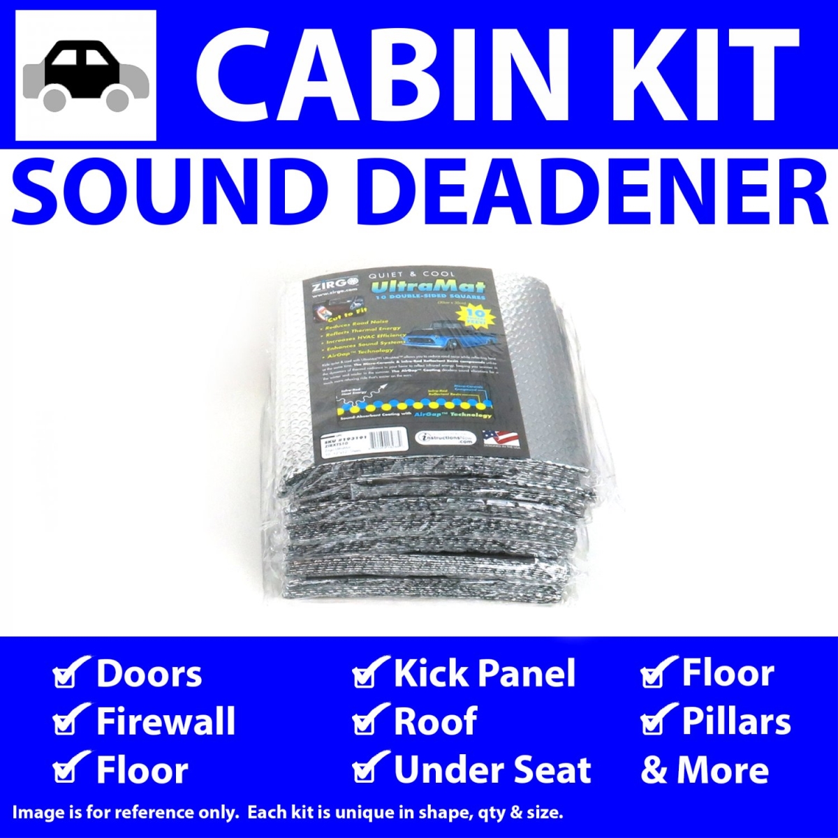 Heat & Sound Deadener for Chevy Nova 1968-1974 Cabin Kit 36696CM2
