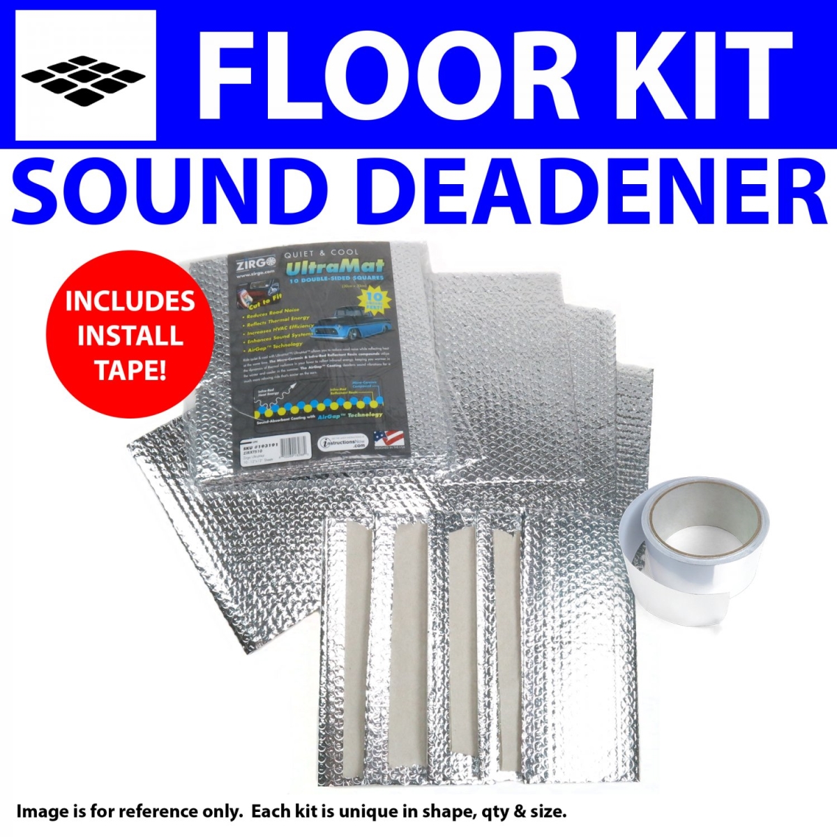 Heat & Sound Deadener for Jeep Compass 2006 Plus Floor Kit Plus Seam Tape 28269CM2