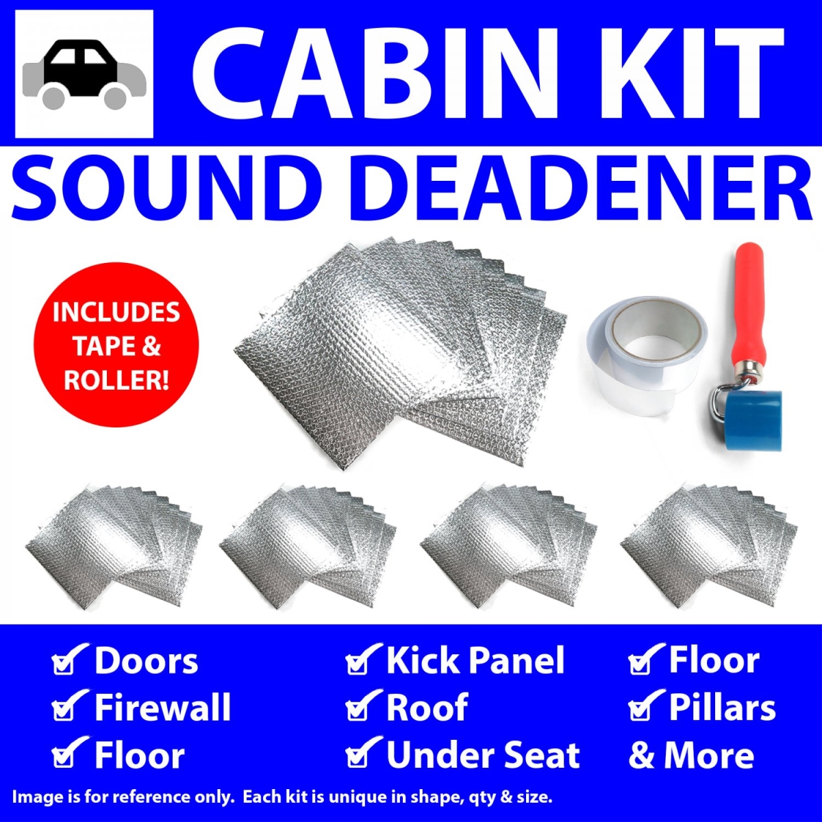 Heat & Sound Deadener for Ford Bronco 1978-1979 Cabin Kit Plus Tape, Roller 41448CM2