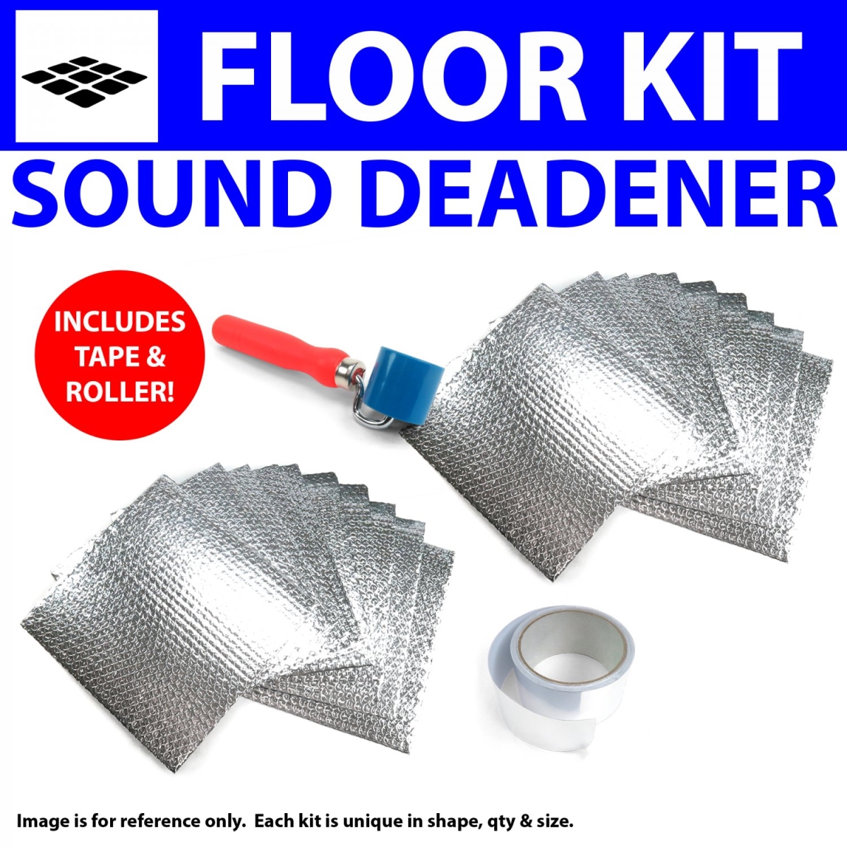 Heat & Sound Deadener for Chevy Tahoe 1992-1999 Floor Kit Plus Tape, Roller 35505CM2