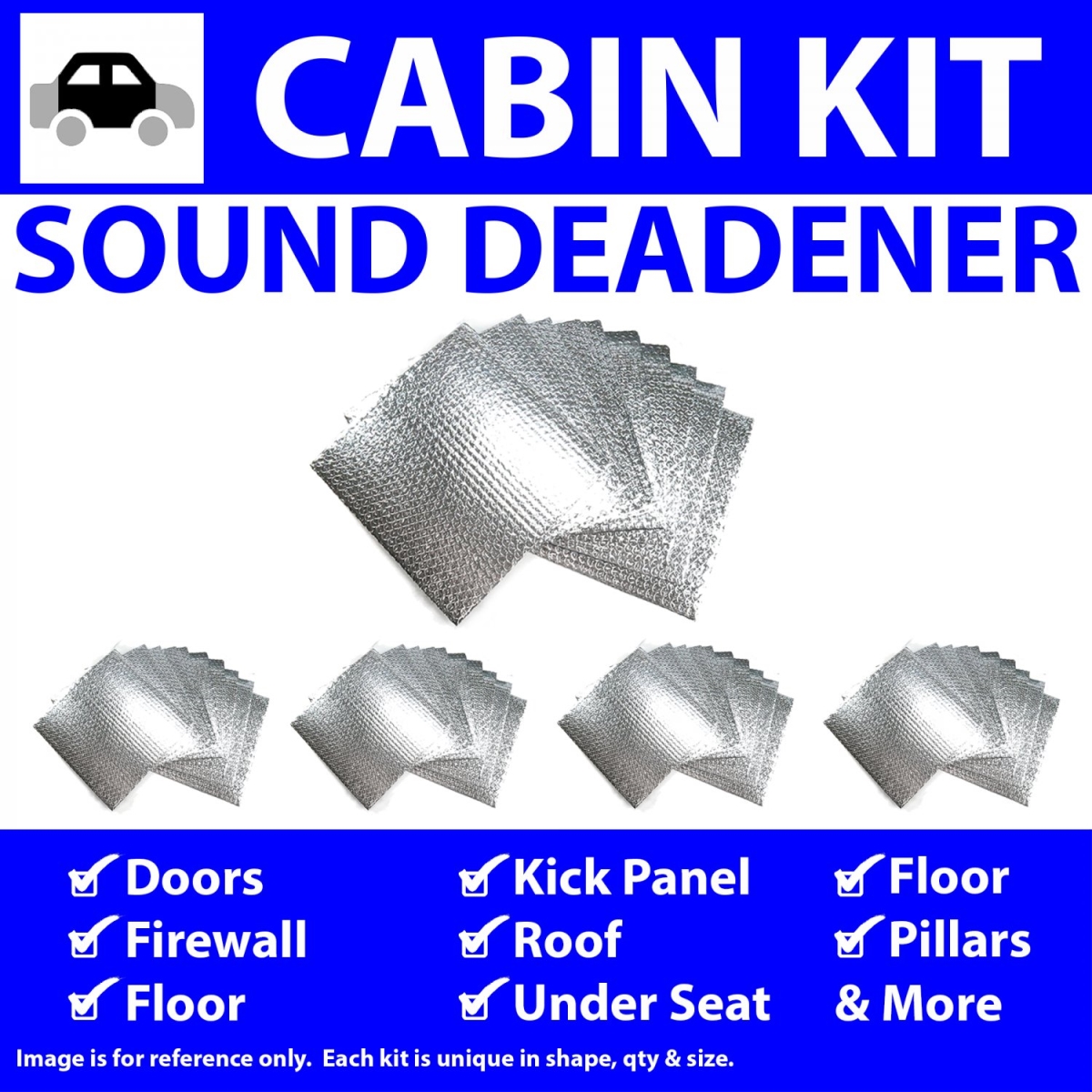 Heat & Sound Deadener for Jeep Wrangler 1987-1996 Cabin Kit 43461CM2