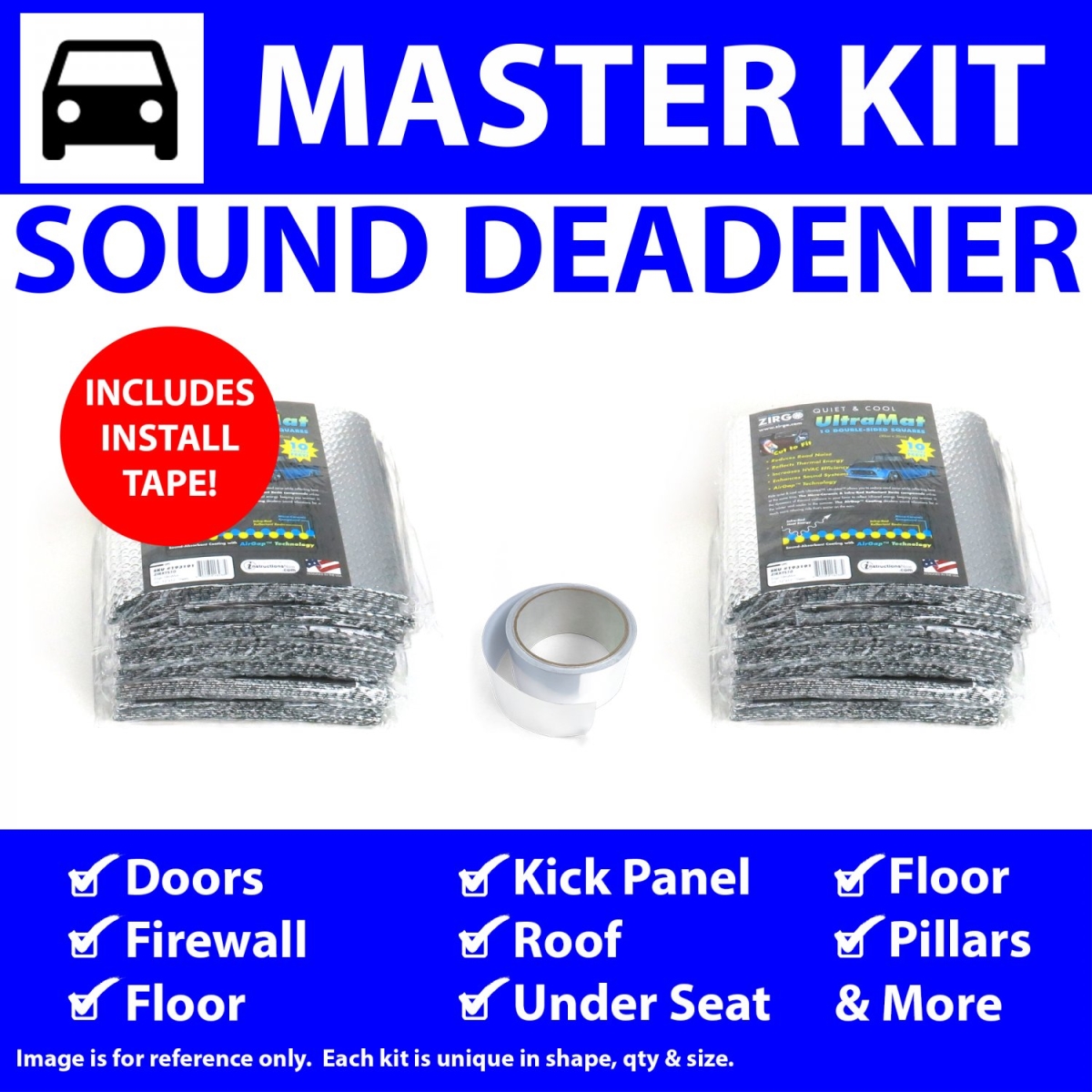 Heat & Sound Deadener for BMW 7 Series E65 2002-2008 Master Kit Plus Tape 55107CM2