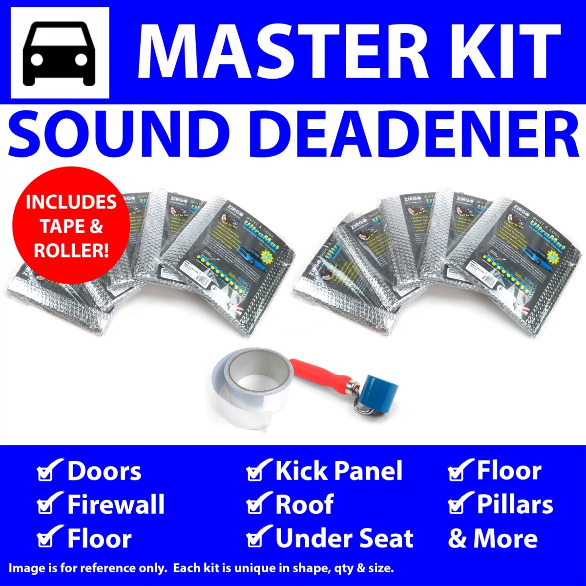 Heat & Sound Deadener for Ford Expedition 1997 Plus Master Kit Plus Tape, Roller 56004CM2