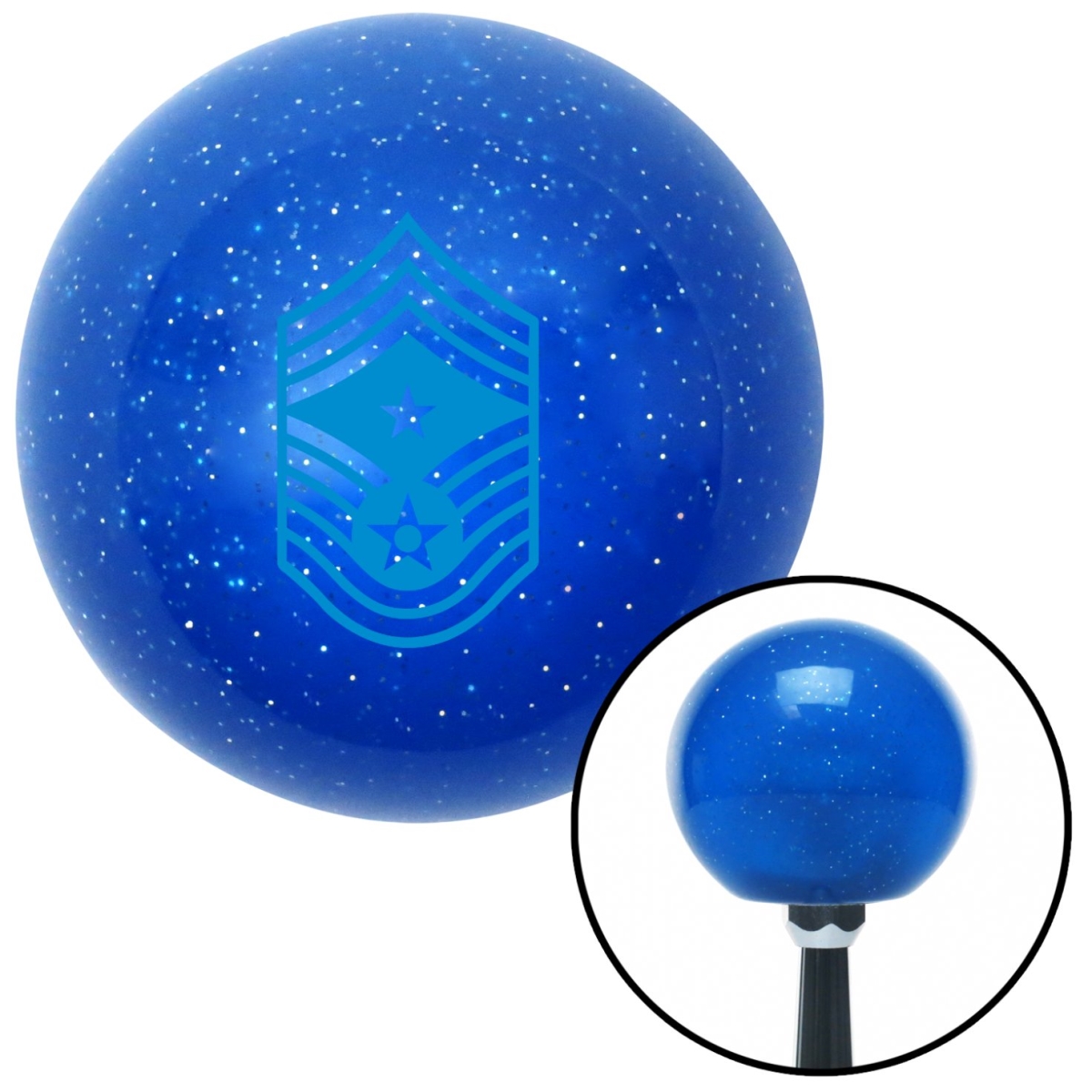 American Shifter 24533 Blue Command Chief Master Sergeant Blue Metal Flake Shift Knob with M16 x 1.5 Insert