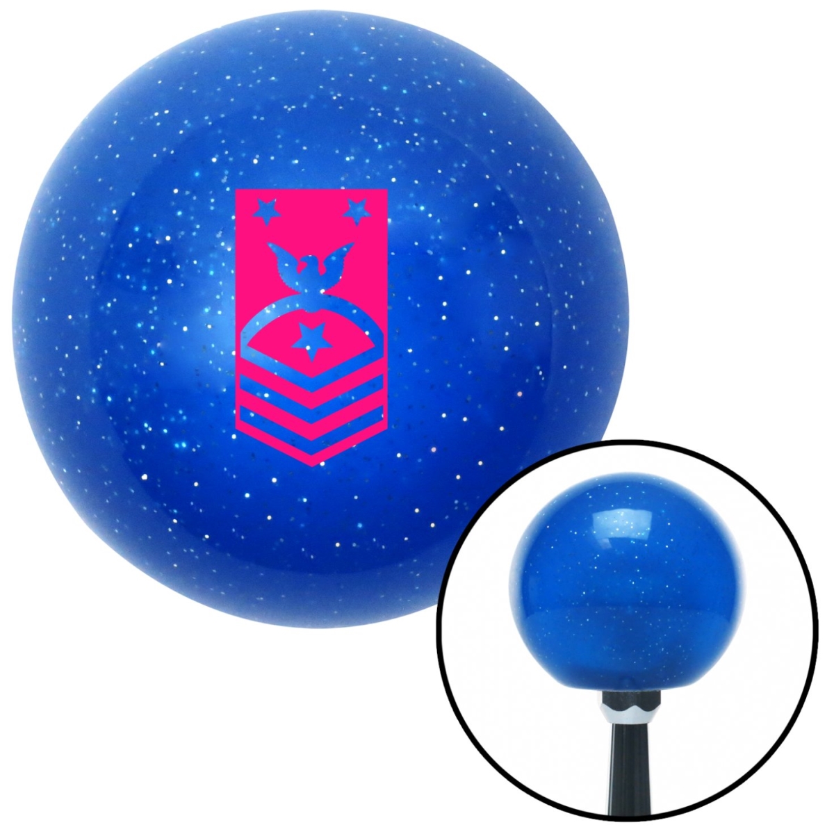 American Shifter 25964 Pink Force or Fleet Command Blue Metal Flake Shift Knob with M16 x 1.5 Insert Auto