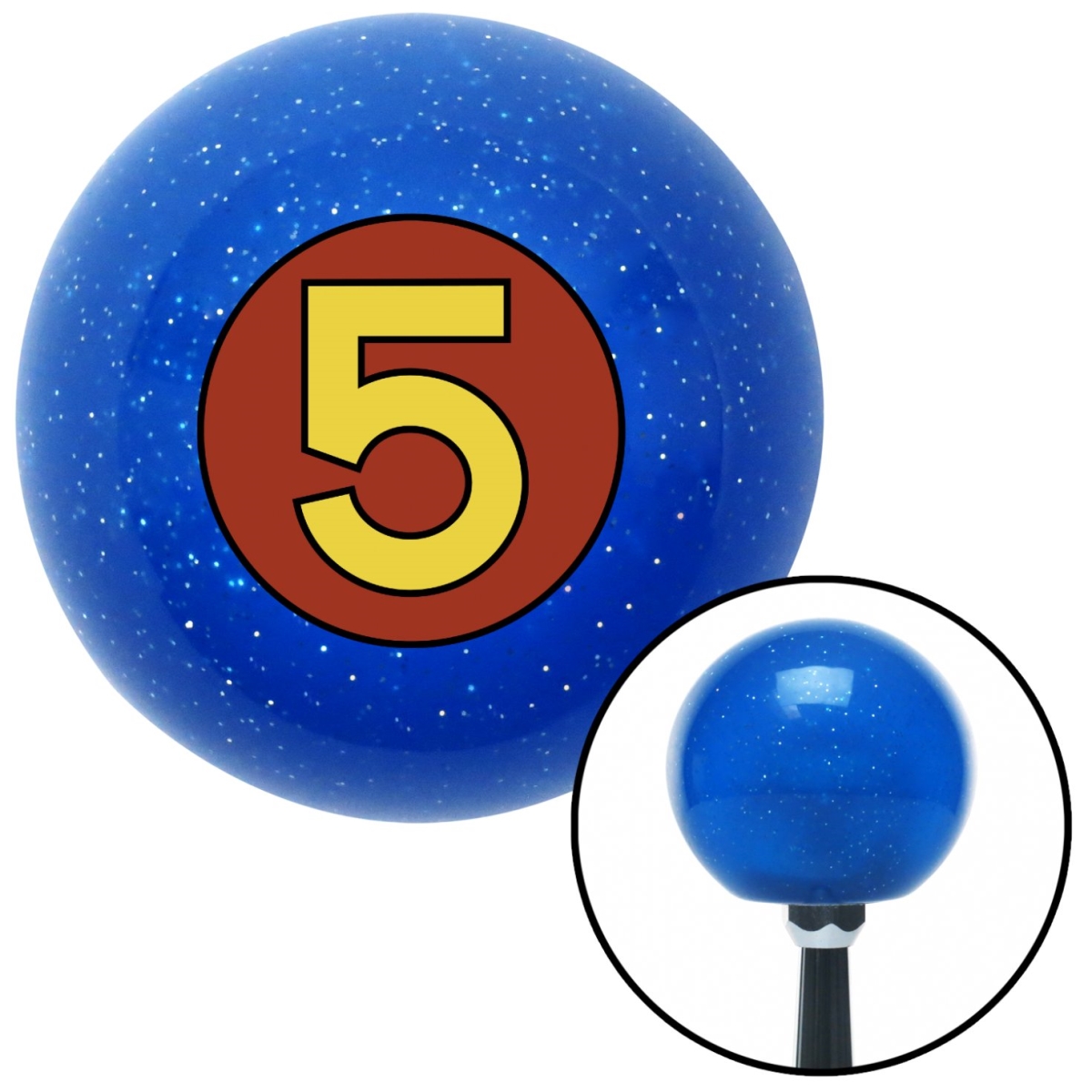 American Shifter 27687 Racer 5 Blue Metal Flake Shift Knob with M16 x 1.5 Insert Shifter Auto Manual Brody