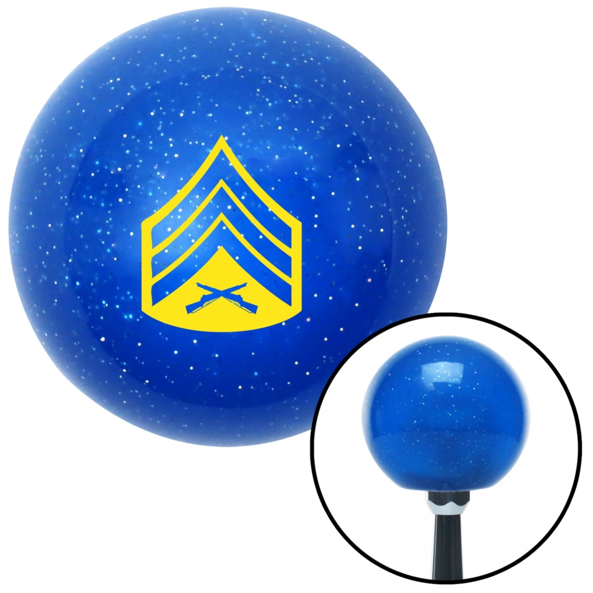 American Shifter 26344 Yellow 04 Sergeant Blue Metal Flake Shift Knob with M16 x 1.5 Insert Shifter Auto
