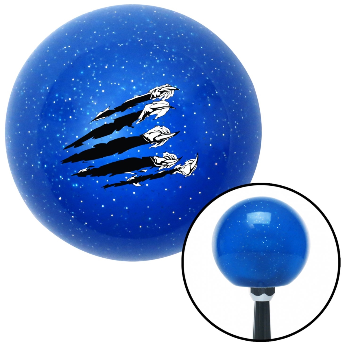 American Shifter 27941 Claws Blue Metal Flake Shift Knob with M16 x 1.5 Insert Shifter Auto Manual Custom