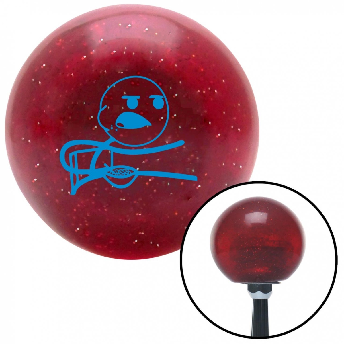 American Shifter 53286 Blue Cereal Guy Red Metal Flake Shift Knob with M16 x 1.5 Insert Shifter Auto Brody