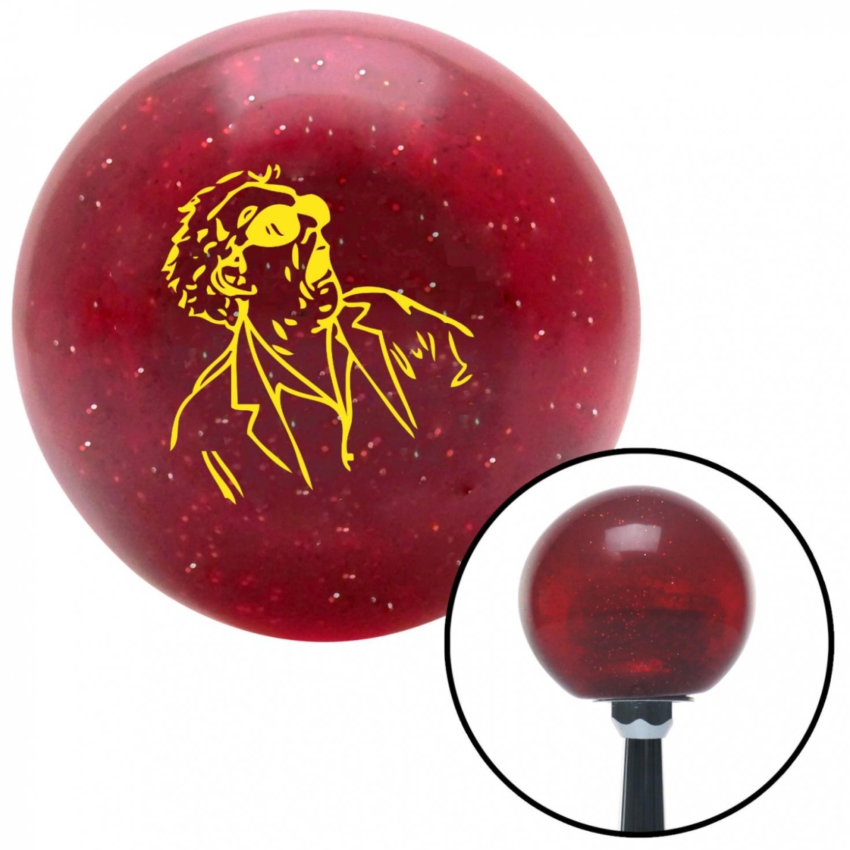 American Shifter 53397 Yellow Great Scott Red Metal Flake Shift Knob with M16 x 1.5 Insert Shifter Auto