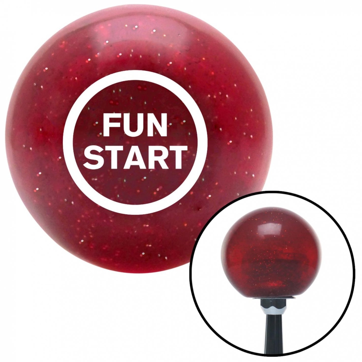 American Shifter 56207 White Fun Start Red Metal Flake Shift Knob with M16 x 1.5 Insert Shifter Auto Brody