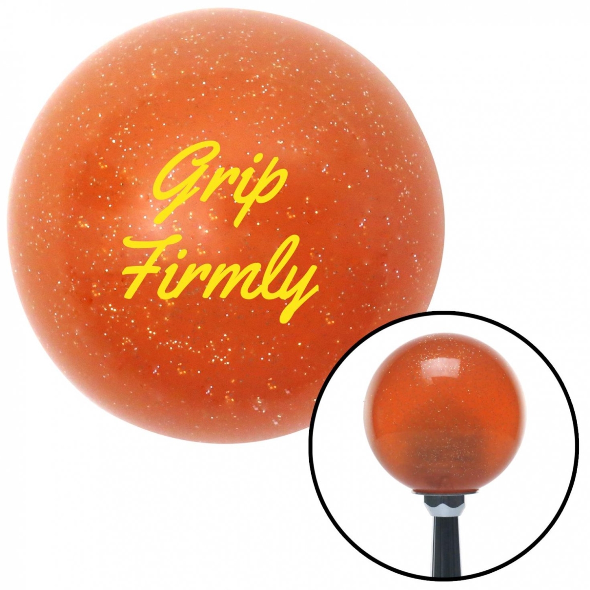 American Shifter 42991 Yellow Grip Firmly Orange Metal Flake Shift Knob with M16 x 1.5 Insert Shifter Auto