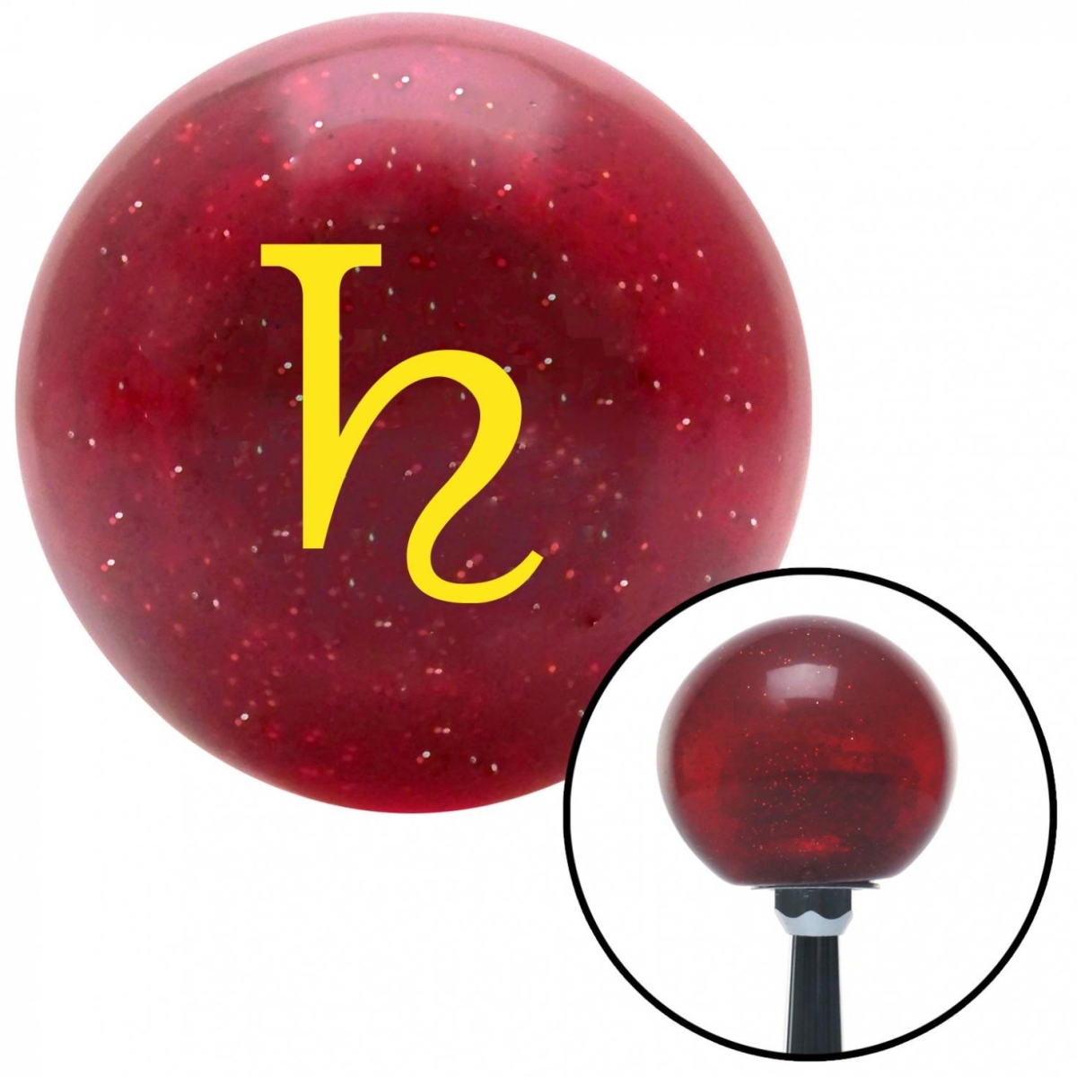 American Shifter 56056 Yellow Saturn Red Metal Flake Shift Knob with M16 x 1.5 Insert Shifter Auto Manual