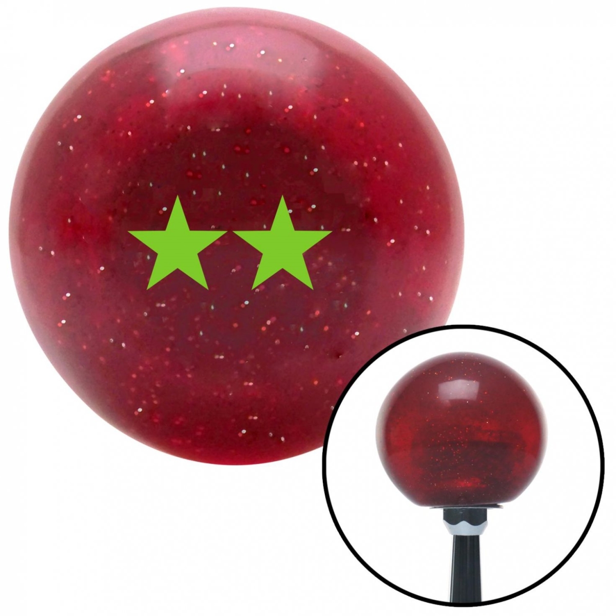 American Shifter 57940 Green Rear Admiral Upper Half Red Metal Flake Shift Knob with M16 x 1.5 Insert Auto