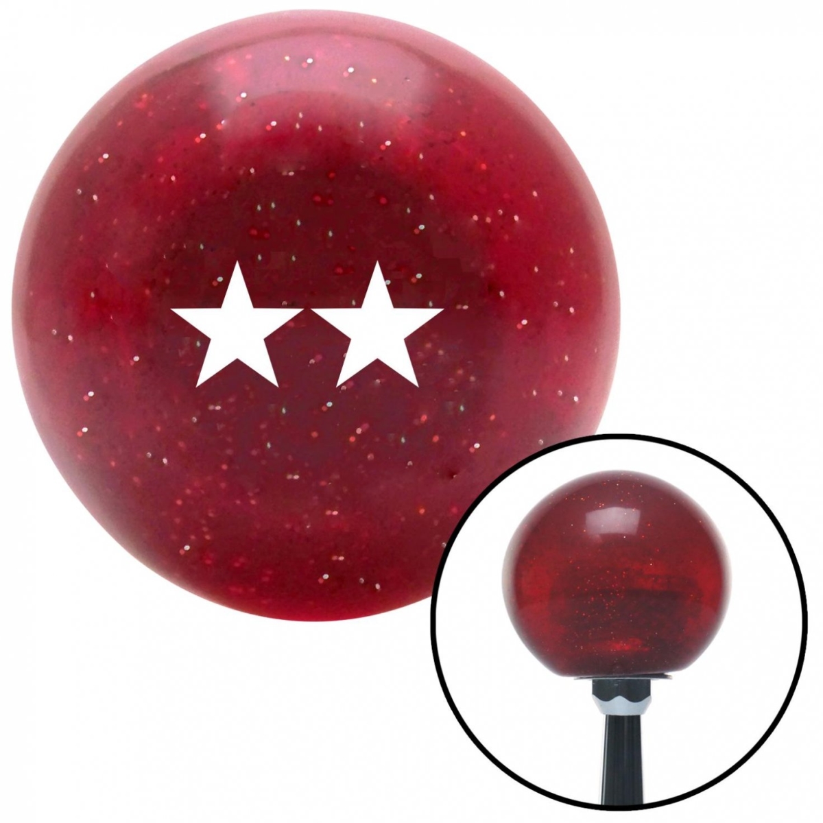 American Shifter 57944 White Rear Admiral Upper Half Red Metal Flake Shift Knob with M16 x 1.5 Insert Auto