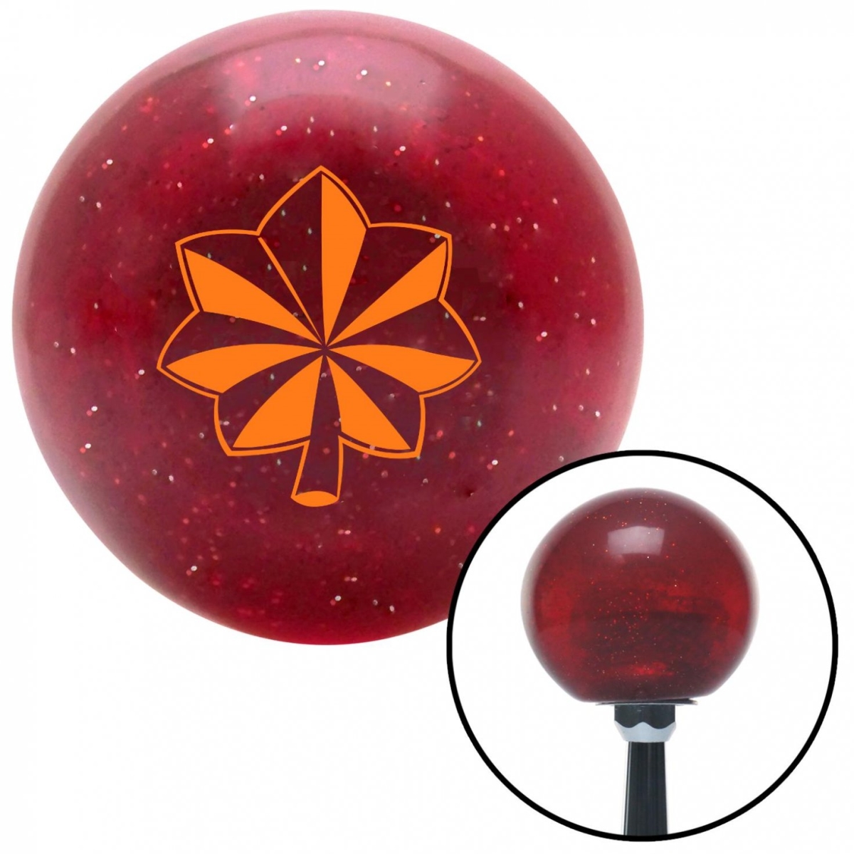 American Shifter 58189 Orange Commander Red Metal Flake Shift Knob with M16 x 1.5 Insert Shifter Auto Brody