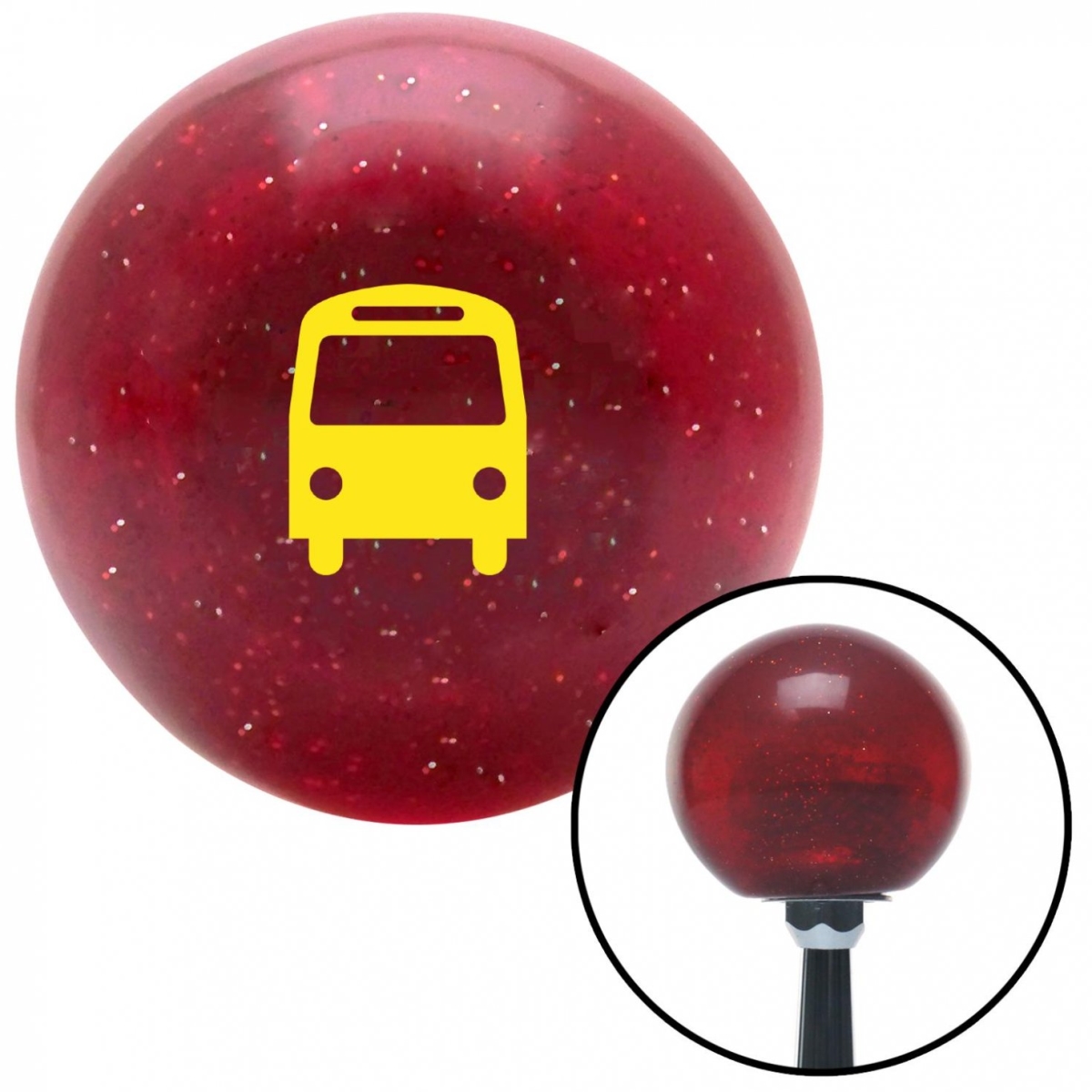 American Shifter 56428 Yellow Bus Red Metal Flake Shift Knob with M16 x 1.5 Insert Shifter Auto Manual