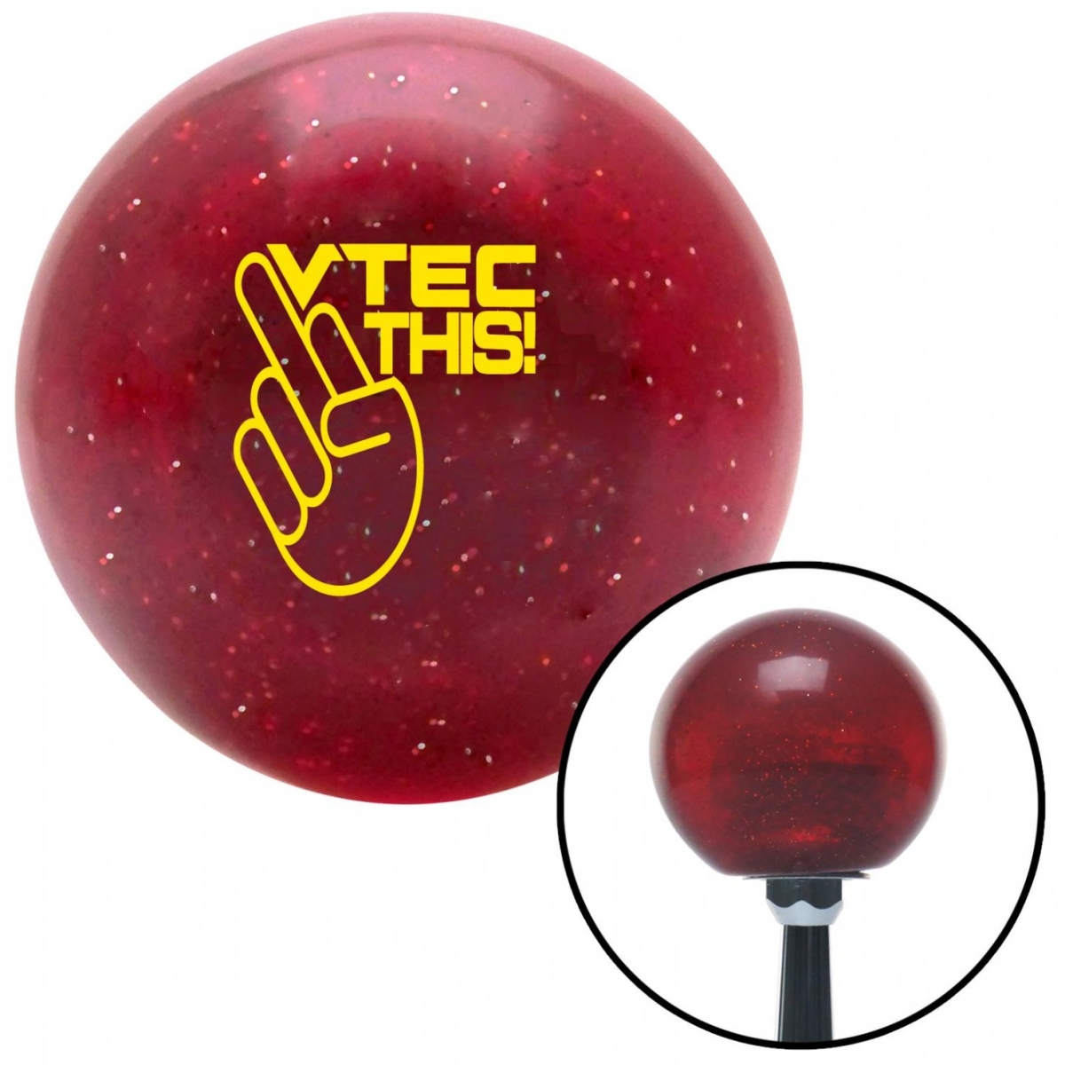 American Shifter 59995 Yellow Vtec This Red Metal Flake Shift Knob with M16 x 1.5 Insert Shifter Auto