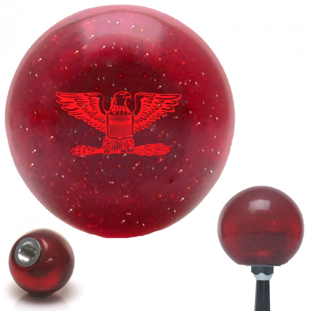 American Shifter 58166 Red Coast Guard Captain Eagle Red Metal Flake Shift Knob with M16 x 1.5 Insert Auto