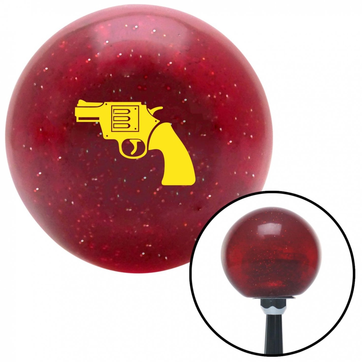 American Shifter 58511 Yellow Gun Red Metal Flake Shift Knob with M16 x 1.5 Insert Shifter Auto Manual