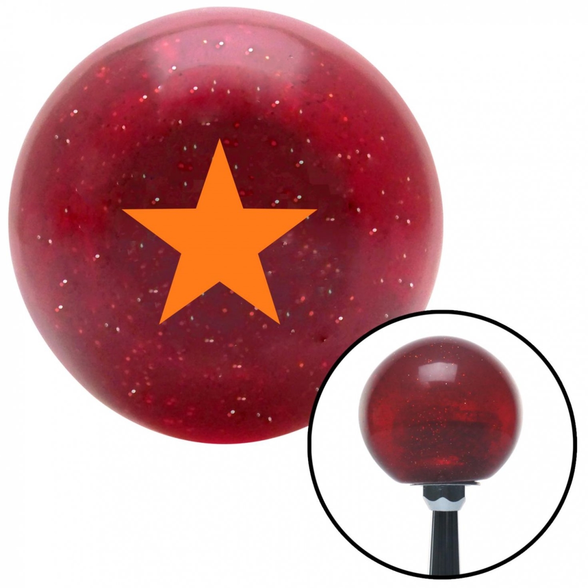American Shifter 58092 Orange Brigadier General Red Metal Flake Shift Knob with M16 x 1.5 Insert Shifter