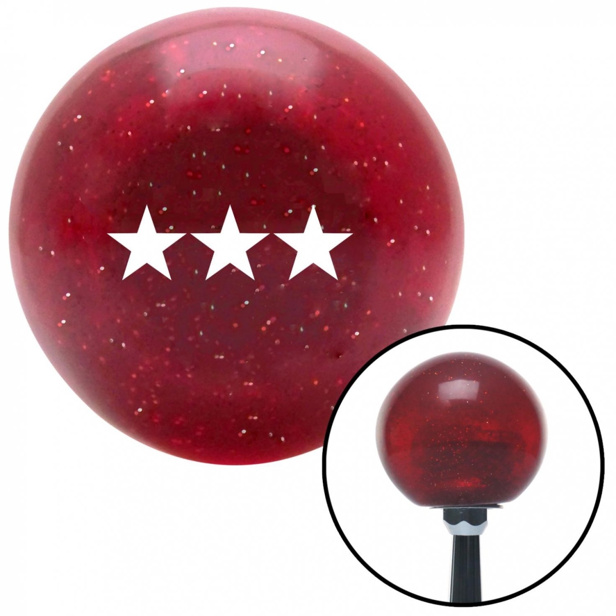 American Shifter 58111 White Lieutenant General Red Metal Flake Shift Knob with M16 x 1.5 Insert Shifter