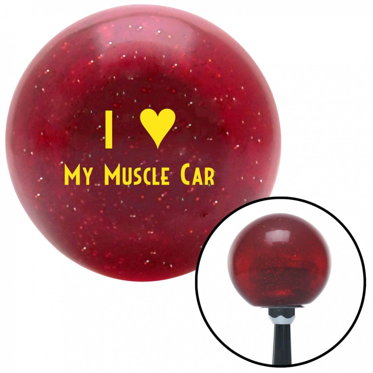 American Shifter 51292 Yellow I 3 MY MUSCLE CAR Red Metal Flake Shift Knob with M16 x 1.5 Insert Shifter