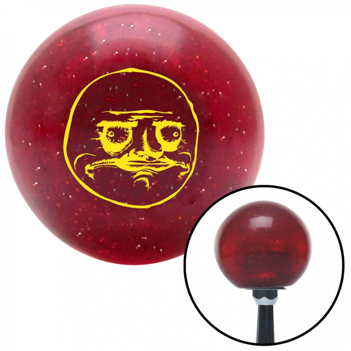 American Shifter 53453 Yellow Me Gusta Red Metal Flake Shift Knob with M16 x 1.5 Insert Shifter Auto Brody