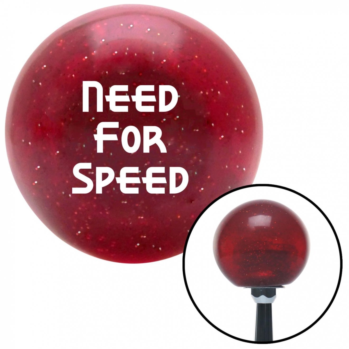 American Shifter 56304 White Need for Speed Red Metal Flake Shift Knob with M16 x 1.5 Insert Shifter Auto