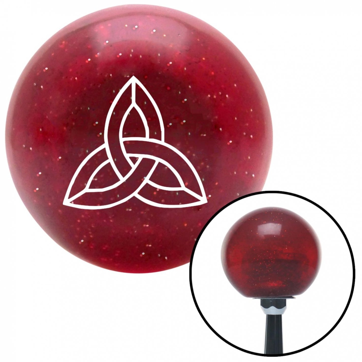 American Shifter 55748 White Celtic Design No.1 Red Metal Flake Shift Knob with M16 x 1.5 Insert Shifter
