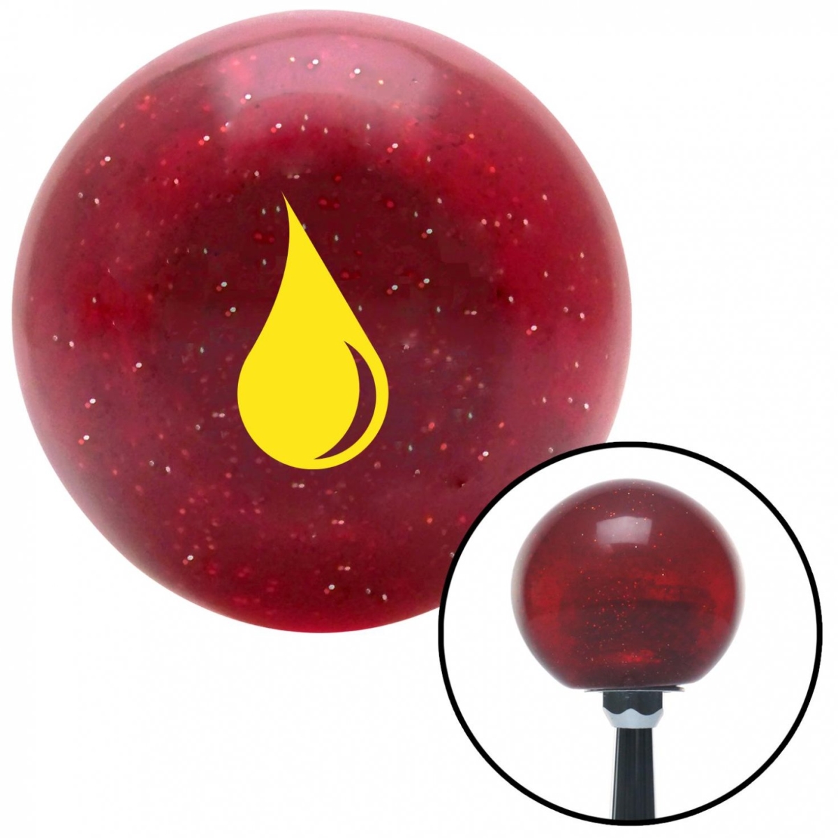 American Shifter 55837 Yellow Drip Red Metal Flake Shift Knob with M16 x 1.5 Insert Shifter Auto Manual