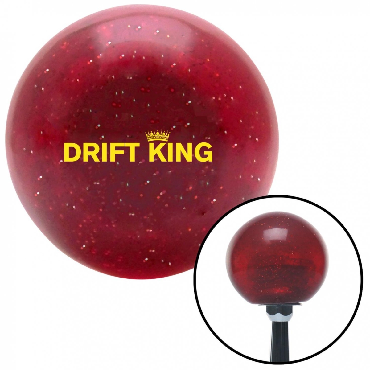 American Shifter 56168 Yellow Drift King Red Metal Flake Shift Knob with M16 x 1.5 Insert Shifter Auto
