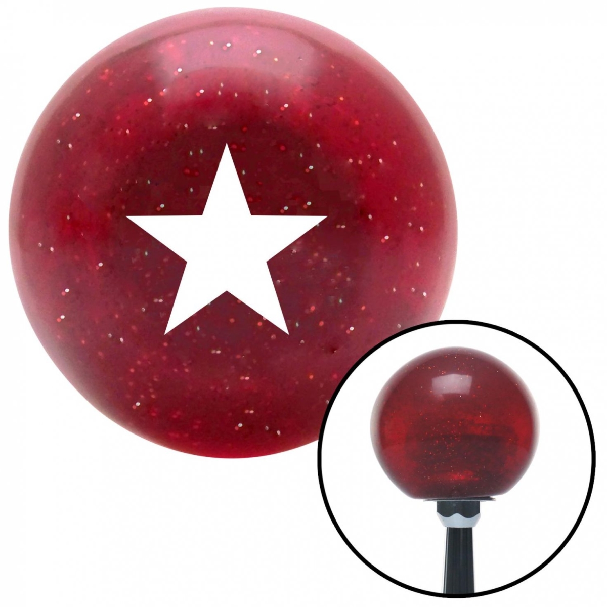 American Shifter 57936 White Rear Admiral Lower Half Red Metal Flake Shift Knob with M16 x 1.5 Insert Auto
