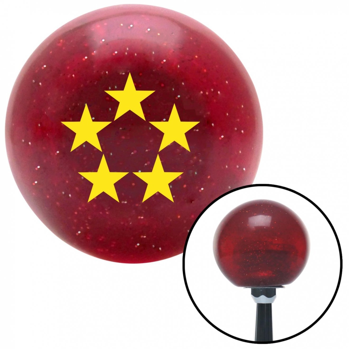 American Shifter 57969 Yellow Fleet Admiral Red Metal Flake Shift Knob with M16 x 1.5 Insert Shifter Auto