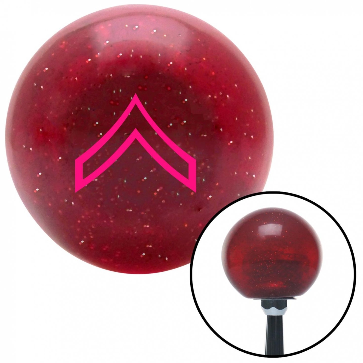 American Shifter 58270 Pink 01 Private First Class Red Metal Flake Shift Knob with M16 x 1.5 Insert Auto