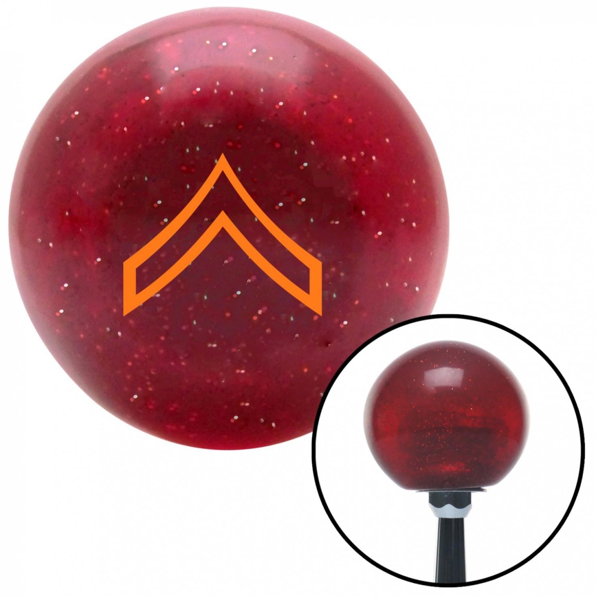 American Shifter 58268 Orange 01 Private First Class Red Metal Flake Shift Knob with M16 x 1.5 Insert Auto