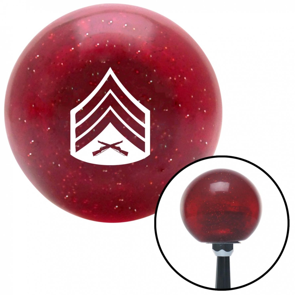 American Shifter 58296 White 04 Sergeant Red Metal Flake Shift Knob with M16 x 1.5 Insert Shifter Auto
