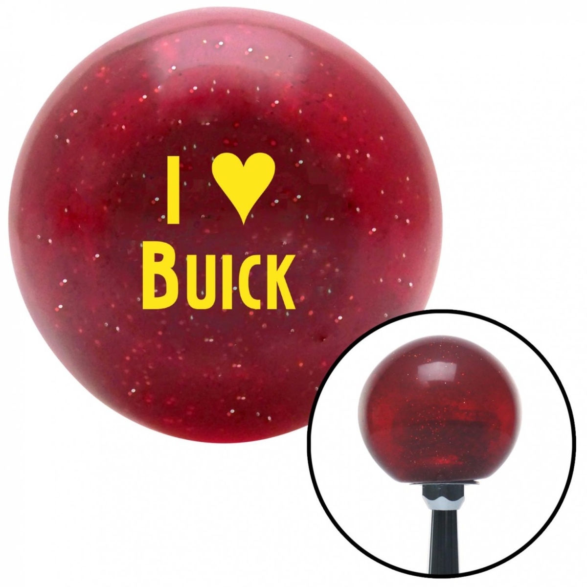 American Shifter 51100 Yellow I 3 BUICK Red Metal Flake Shift Knob with M16 x 1.5 Insert Shifter Auto
