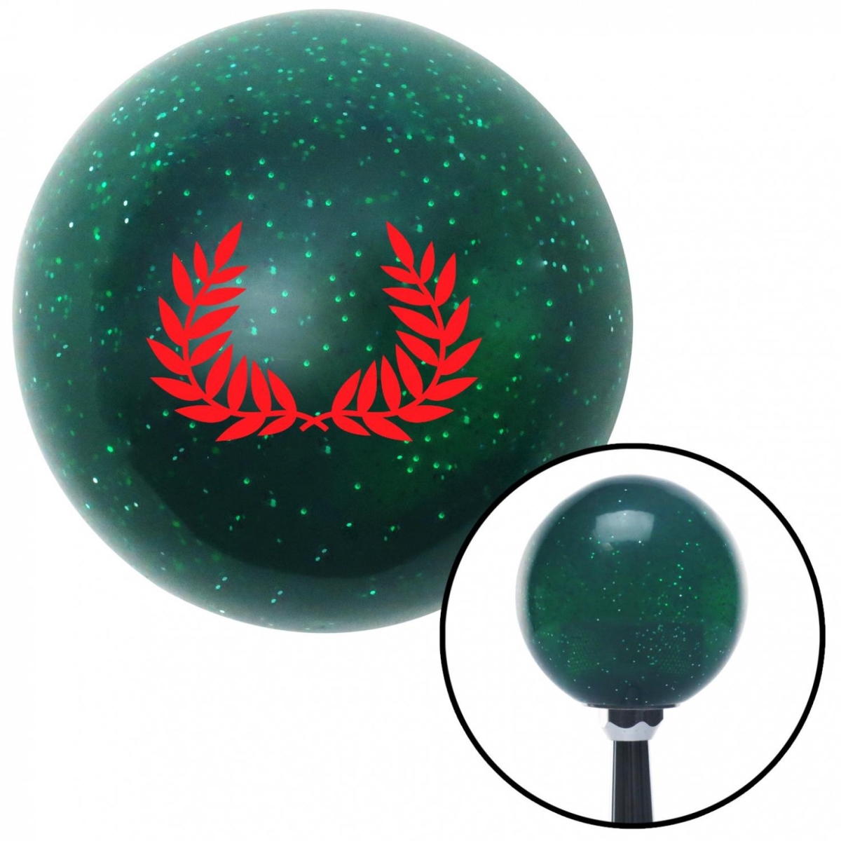 American Shifter 60316 Red 2 Branches Pointing Up Green Metal Flake Shift Knob with M16 x 1.5 Insert Auto