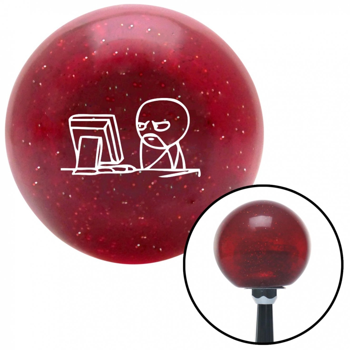 American Shifter 53541 White Soon Computer Red Metal Flake Shift Knob with M16 x 1.5 Insert Shifter Auto