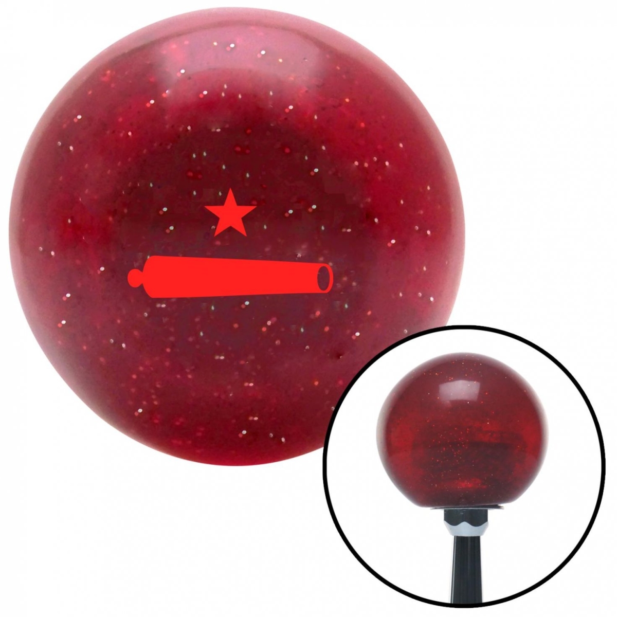 American Shifter 59948 Red Come & Take It Red Metal Flake Shift Knob with M16 x 1.5 Insert Shifter Auto